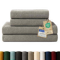 BADETUCH 4-teilig, 2x Badetuch 70/140 + 2x Handtuch 50/100 cm, Grau - Grau, Textil (70/140cm) - Blumtal