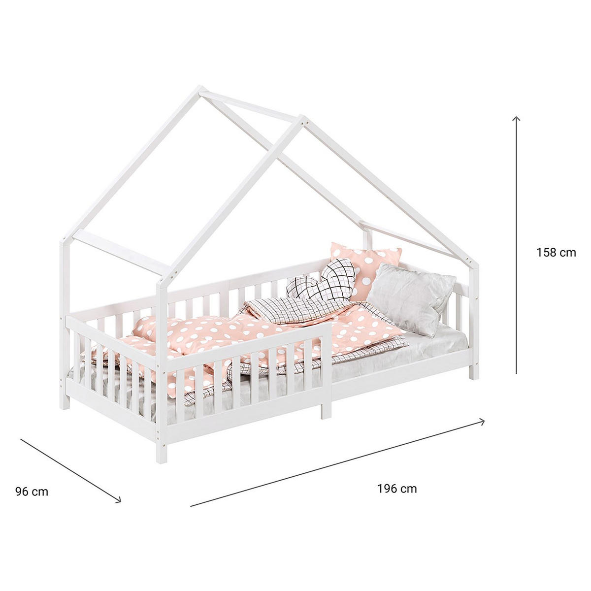 HAUSBETT CORA 90x190 cm weiß - Weiß, Holz (90/190cm) - IDIMEX