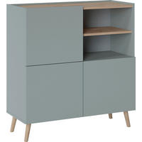 HIGHBOARD Scandi platingrau / Jackson Hickory 100 / 42 / 105 cm - Braun/Grau, Holz/Holzwerkstoff (100/105/42cm) - Feldmann-Wohnen