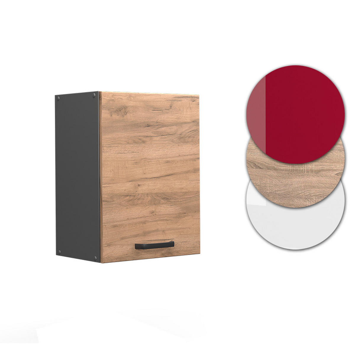 HÄNGESCHRANK R-Line Goldkraft Eiche 45 cm - Honigeiche/Anthrazit, Holzwerkstoff (45/60/31cm) - Vicco