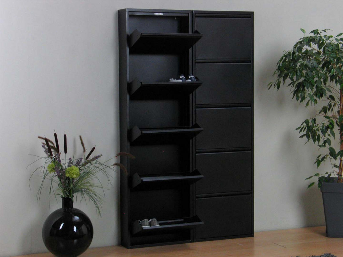 SCHUHKIPPER schwarz - Schwarz, Holzwerkstoff (101/173/16cm) - ebuy24