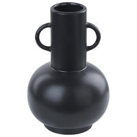 BLUMENVASE Porzellan schwarz Perea - Schwarz, Keramik (26cm) - Beliani