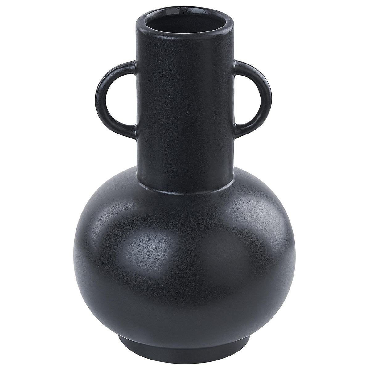 BLUMENVASE Porzellan schwarz Perea - Schwarz, Keramik (26cm) - Beliani