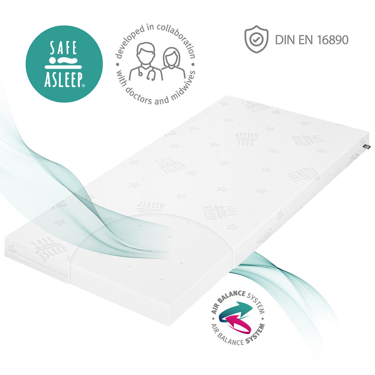 BABYBETTMATRATZE Air Balance EASY 60 x 120 cm - Weiß, Textil (60/120cm) - Roba