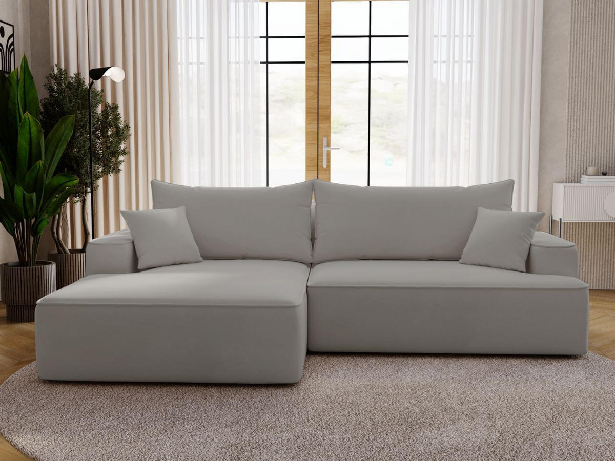 ECKSOFA California Hellgrau Links - Hellgrau, Holz/Textil (165/270cm) - Graingold