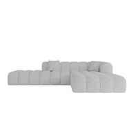 ECKSOFA Ottomane Rechts OLEA-L2 - 289x176x71 cm Grau - Schwarz/Grau, Holzwerkstoff/Kunststoff (289/176cm)