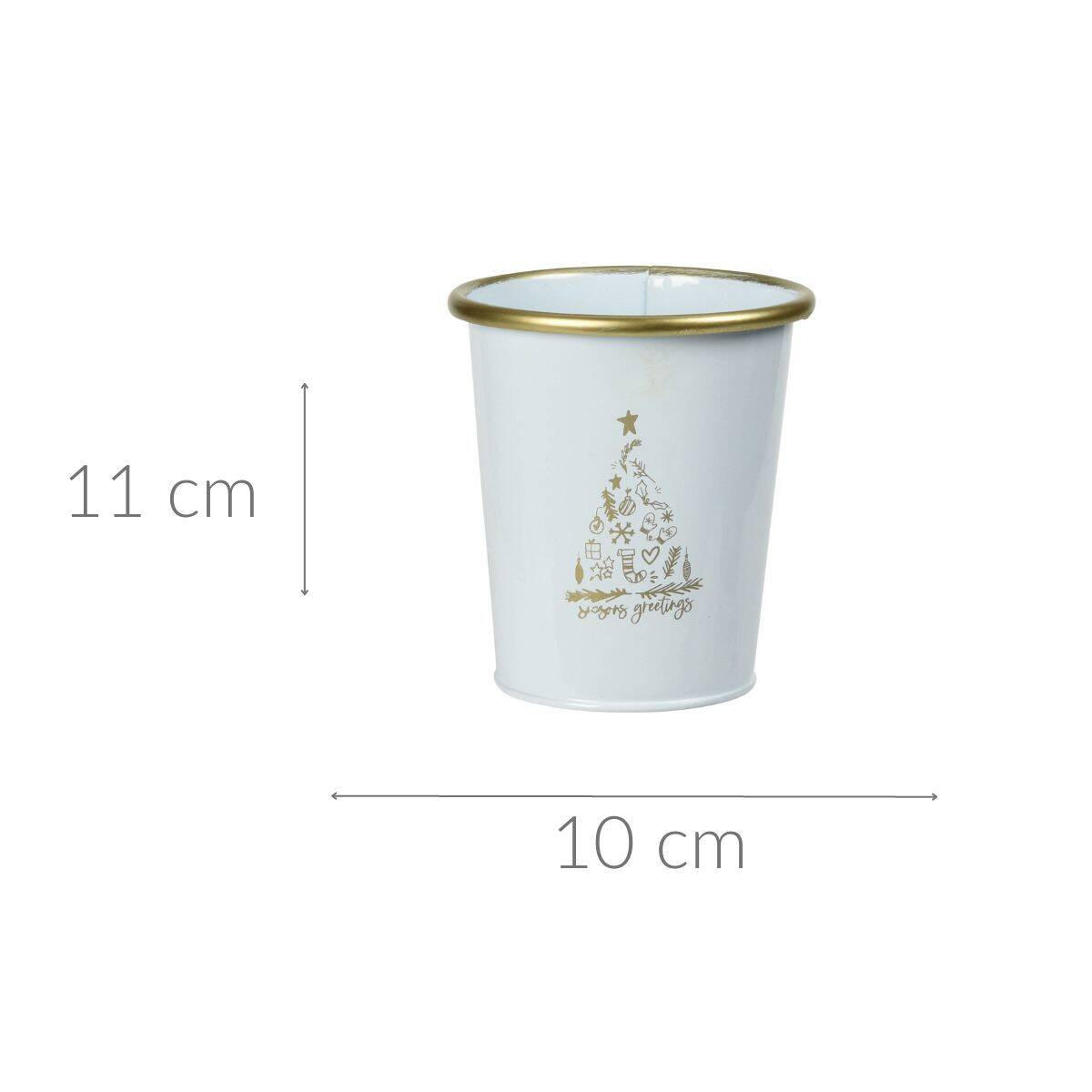 METALLEIMER Weihnachten Weiß 10/11 cm - Weiß, Metall (10/11/10cm) - Home Styling Collection