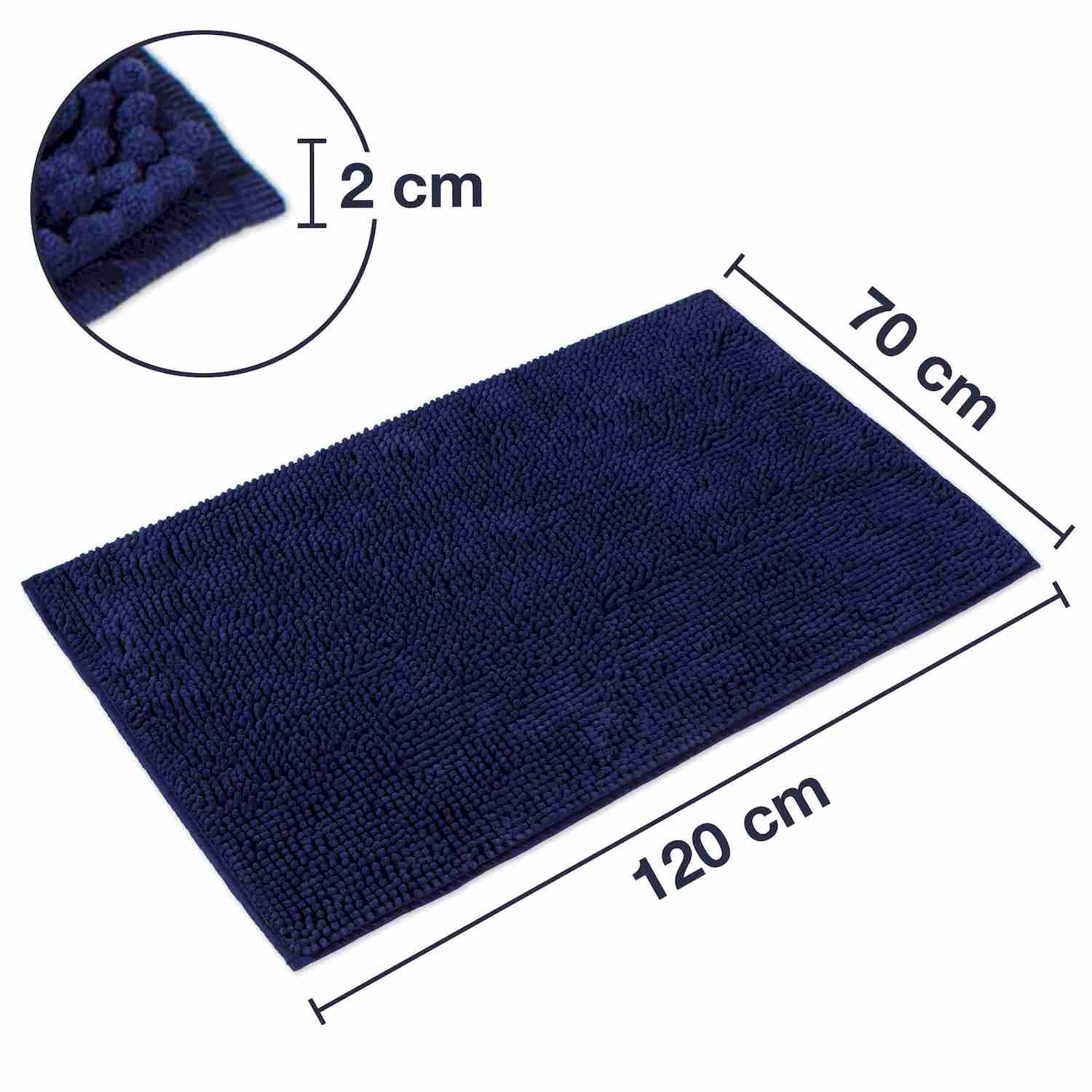 BADEMATTE PARIS - Dunkelblau, Textil (70/120cm) - WohnDirect