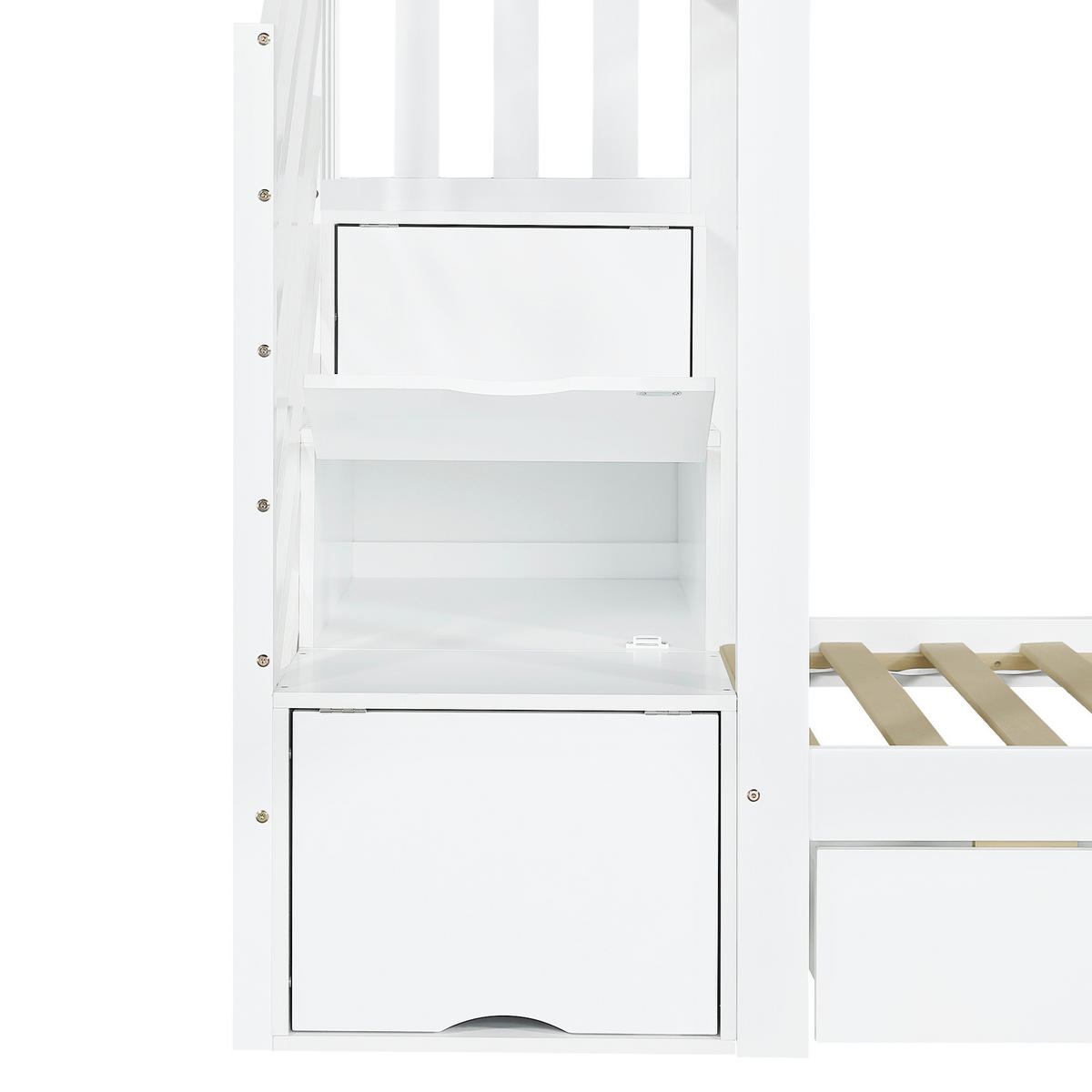 ETAGENBETT Kinderbett Weiß 90x200cm - Weiß, Holz (90/200cm) - ComfortXL