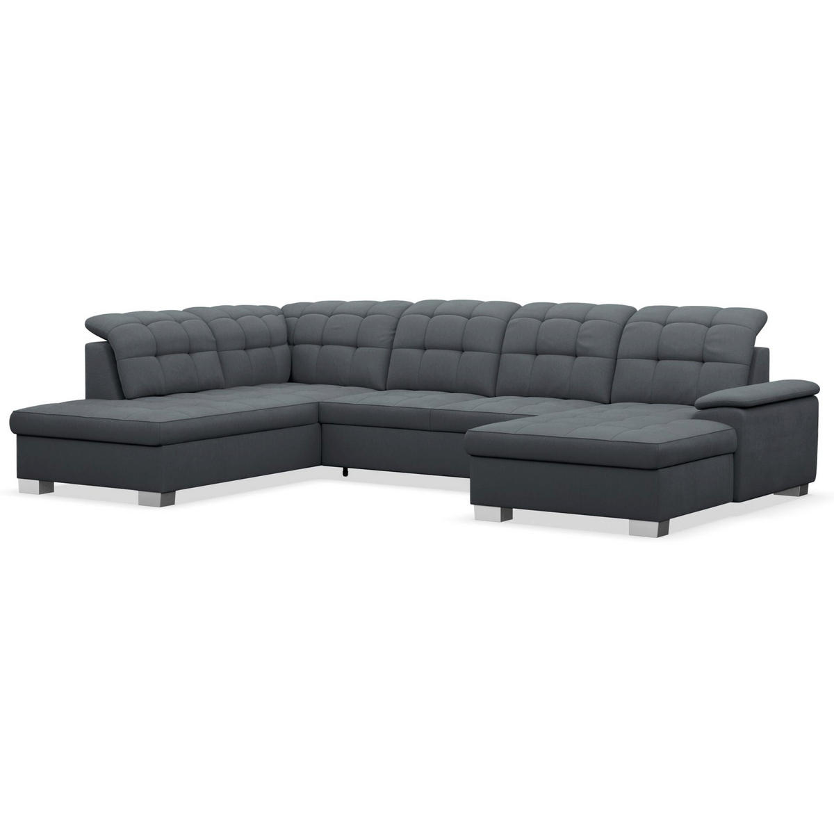 WOHNLANDSCHAFT Jamaal Dunkelgrau rechtsseitig - Dunkelgrau/Schwarz, Textil (330/106/212cm) - Selsey