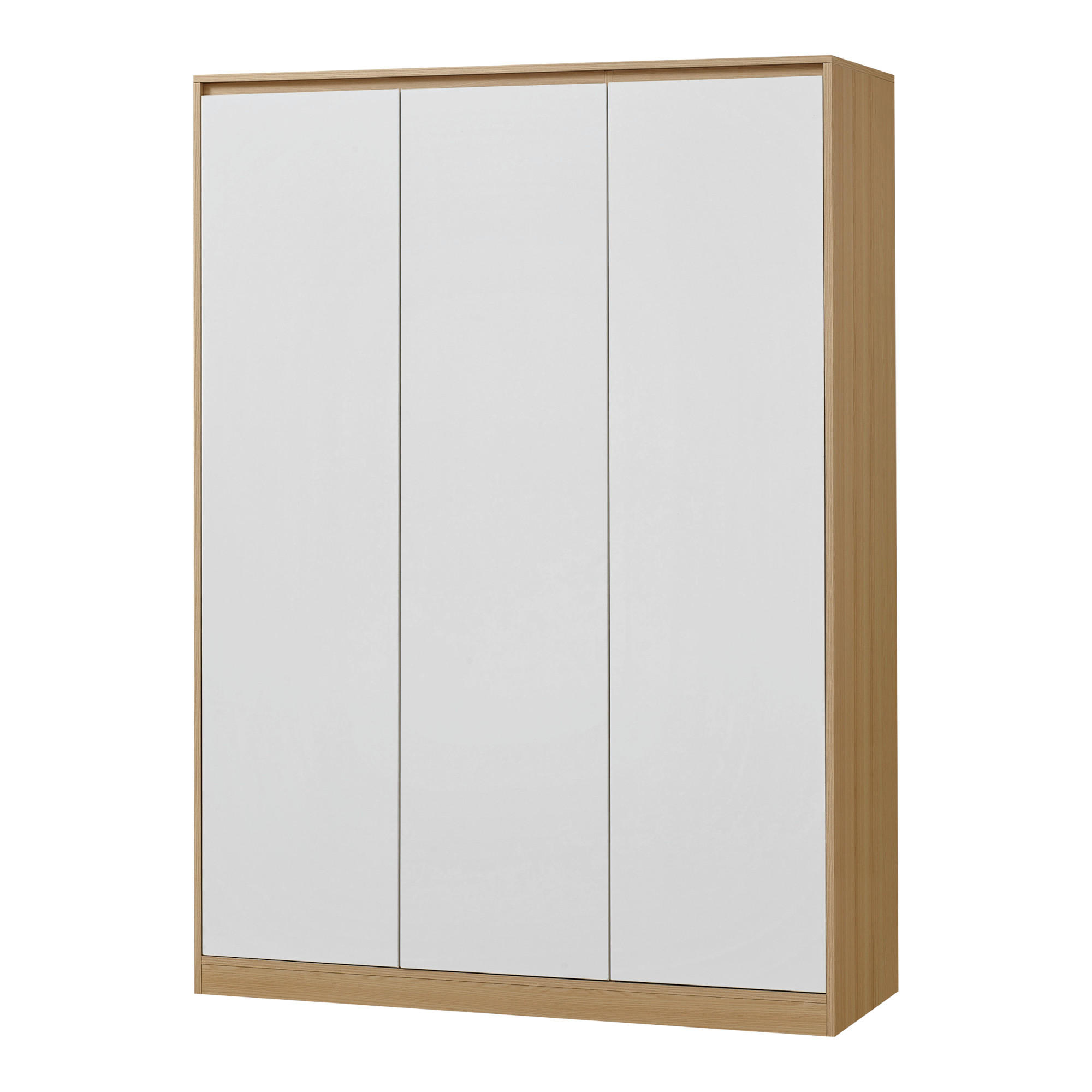 KLEIDERSCHRANK Bastheim - Eichefarben/Weiß, Holzwerkstoff (120/176/52cm) - [en.casa]