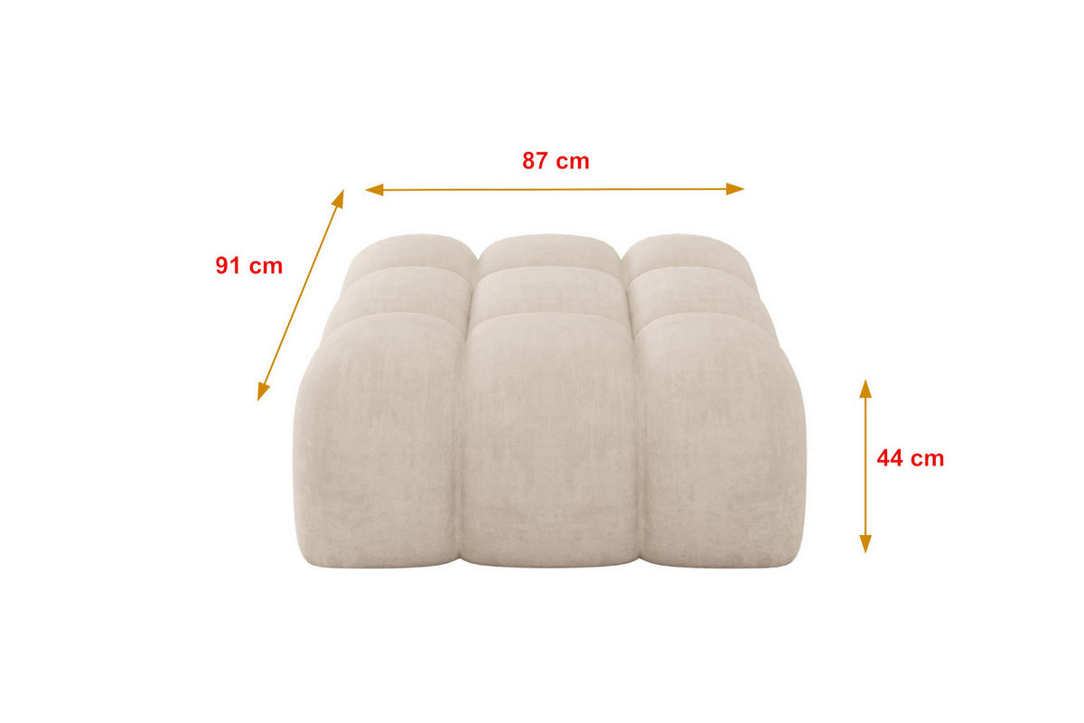 TABURET OLEA-PUF 91x87x44 cm Béžová Velur - černá/Sahara, kompozitní dřevo/textil (91/44/87cm) - ALTDECOR