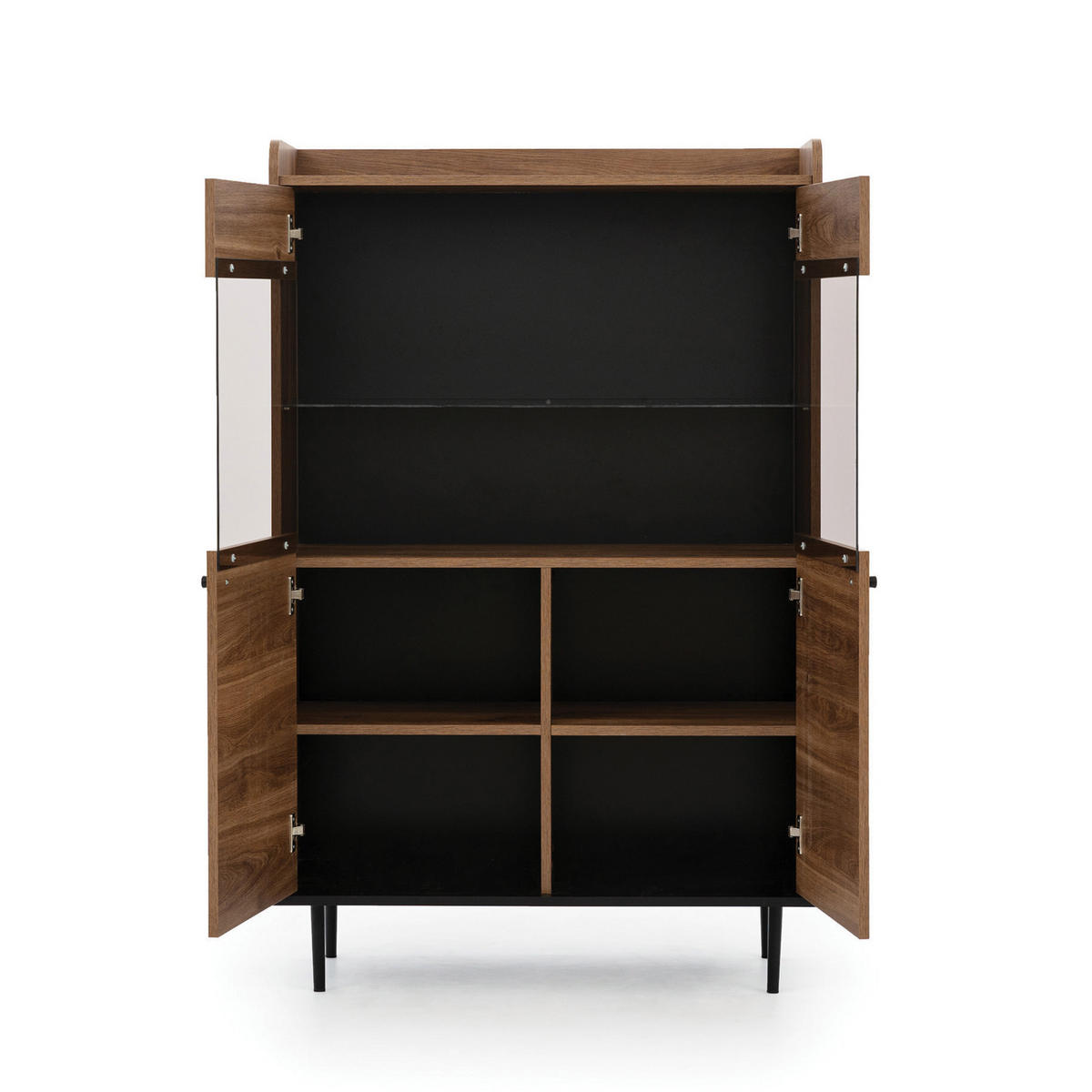 VITRINE Vasilia mit 2 Türen 90 cm, Brandy Castello - Eichefarben, Holzwerkstoff (90/160/40cm) - Beautysofa