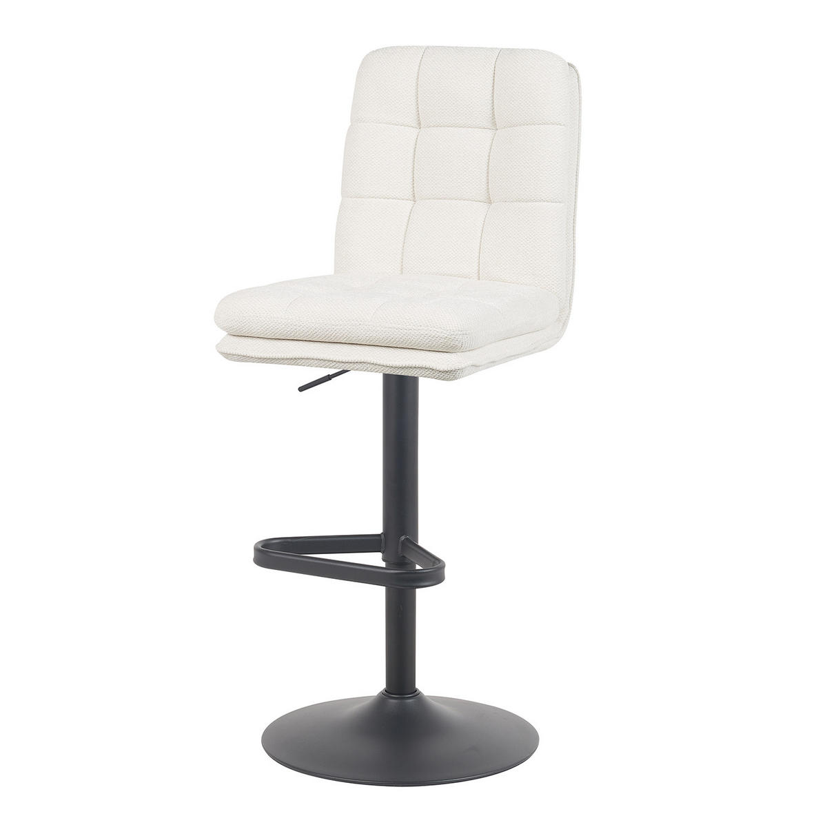 BARHOCKER Enno 2er-Set - Creme/Schwarz, Textil/Metall (45/103/57cm) - DUBI Möbel
