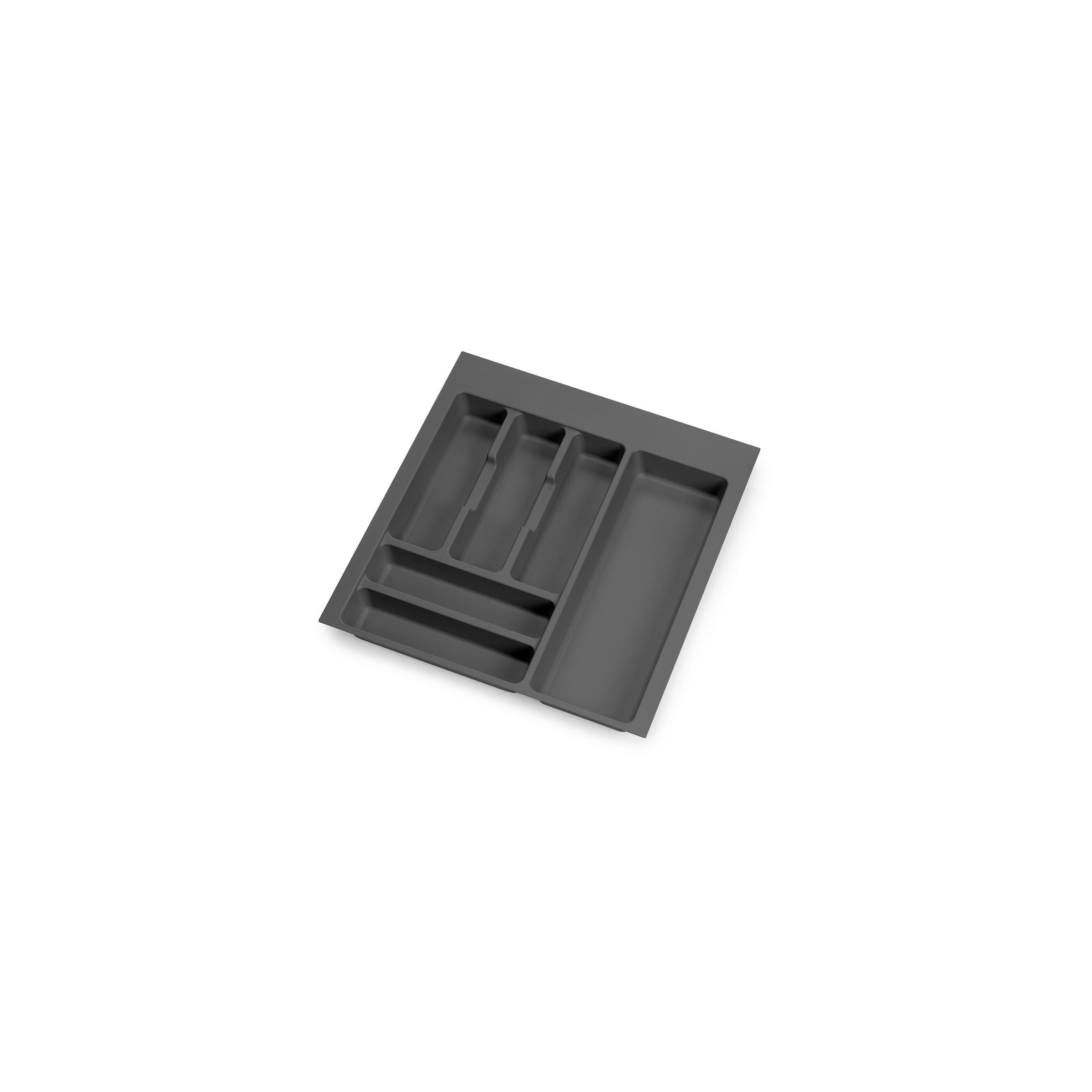 BESTECKEINSATZ Optima für Universalschublade, Modul 500mm, Kunststoff, Anthrazitgrau - Anthrazit, Kunststoff (39.8/6/52.1cm) - EMUCA