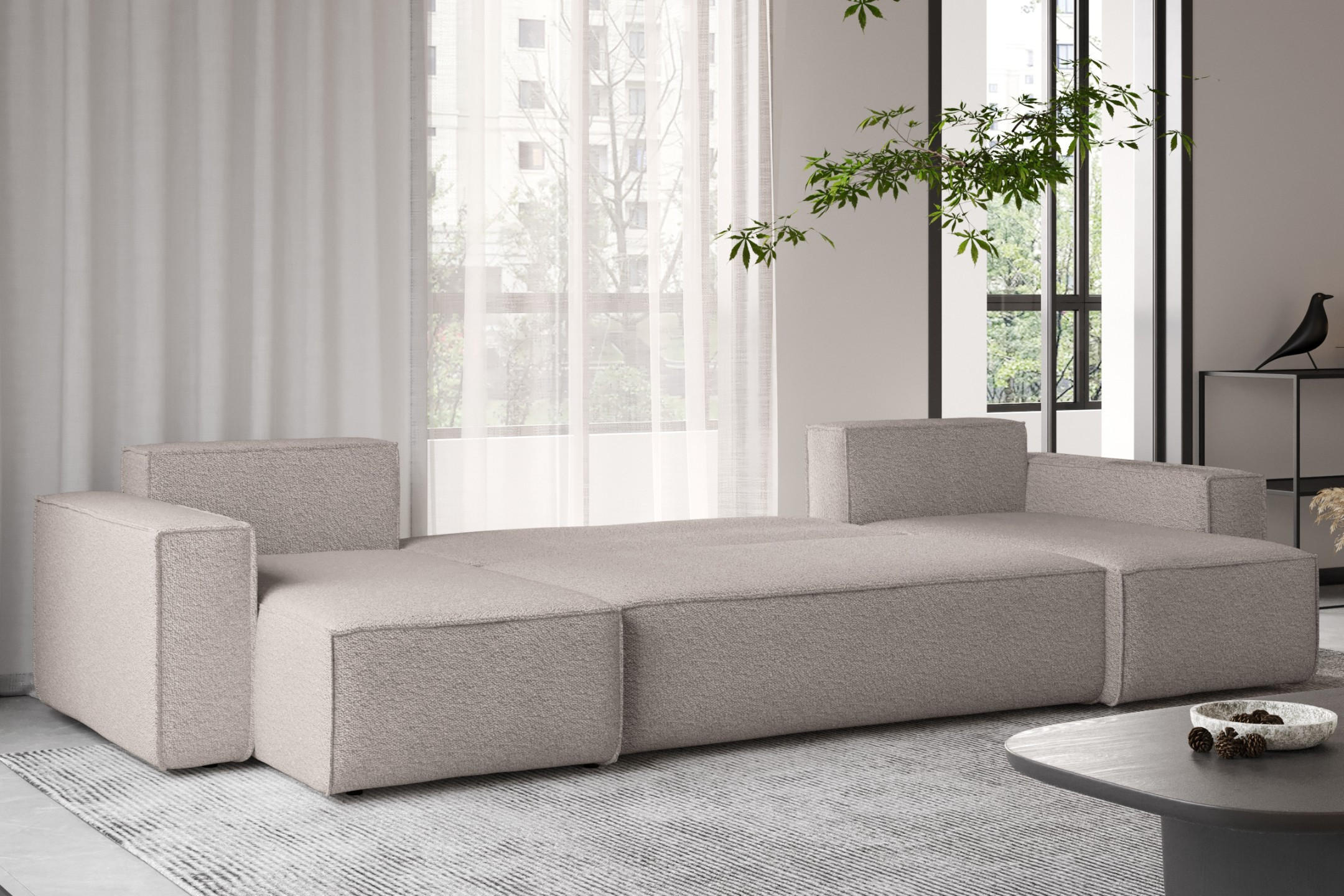 Thumbnail - Kaiser Möbel Ecksofa, Cappuccino, Holz, 312x98 cm, Wohnzimmer, Sofas & Couches, Wohnlandschaften, Ecksofas