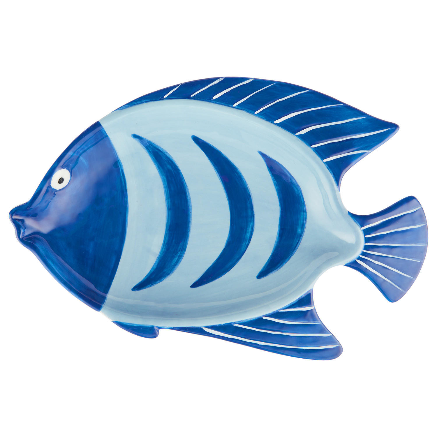 DEKOTELLER Taverna Fisch 22 cm - Blau, Stein (2.6cm) - Butlers