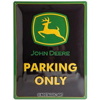 BLECHSCHILD 30/40 cm John Deere Parking Only - Multicolor, Metall (30/40/0.2cm) - Nostalgic-Art