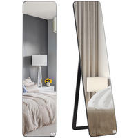 STANDSPIEGEL DE-17912 rechteckig mit Wandmontage Schwarz - Schwarz, Holzwerkstoff (37/156/43cm) - ComfortXL