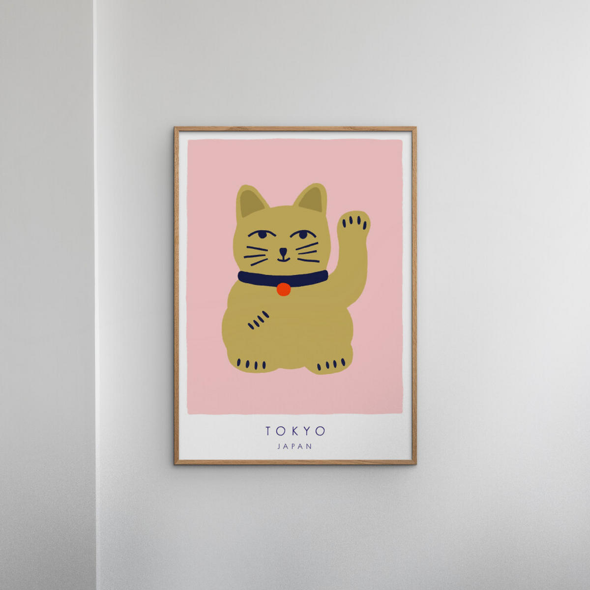POSTER Maren Gross - Maneki Neko, A Lucky Cat - Pink, Papier (50/70/0.1cm) - Poster&Frame