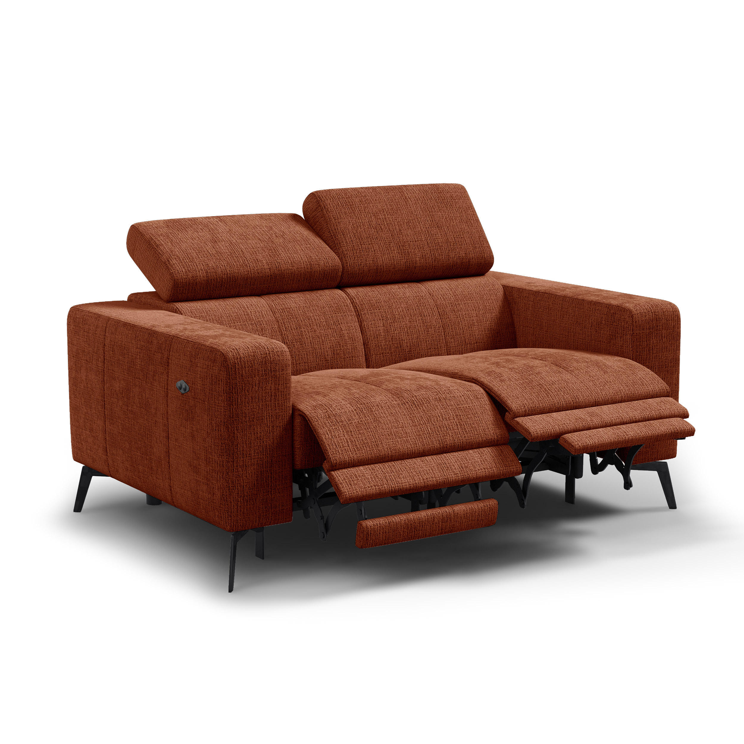 RELAXSOFA MORELLO 2-Sitzer, rostrot, 2 x Relax Zero Gravity - Orange, Holz/Textil (164/82/103cm) - Courtois Laville