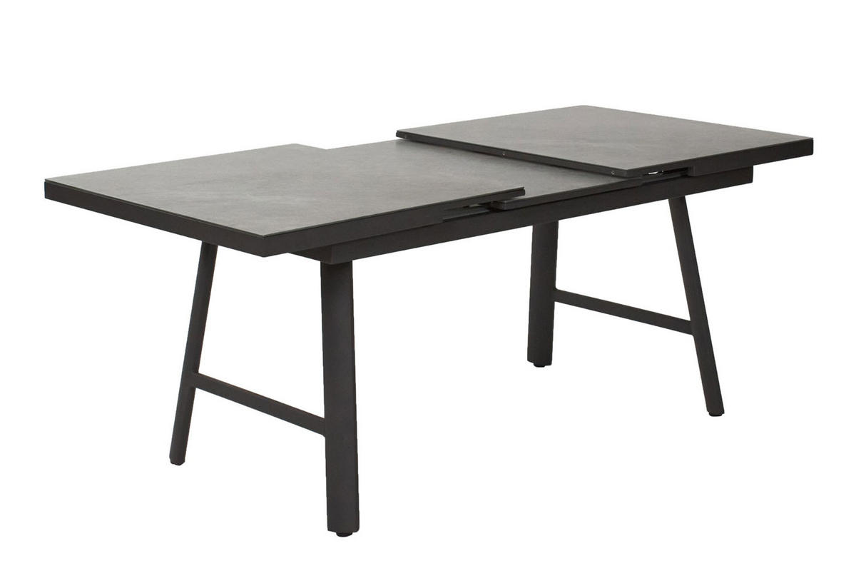 GARTENTISCH Burundi 160/210x90x77,5 cm, Keramik, Anthrazit - Anthrazit, Keramik (90/160/77.5cm) - dasmöbelwerk