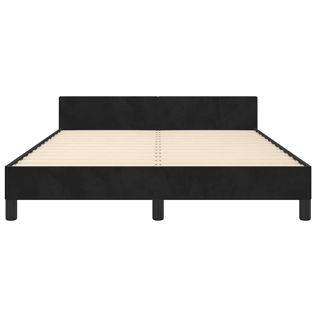 BETTGESTELL Ohne Matratze Schwarz 140/200 Cm Samt - Schwarz, Textil (140/200cm) - vidaXL