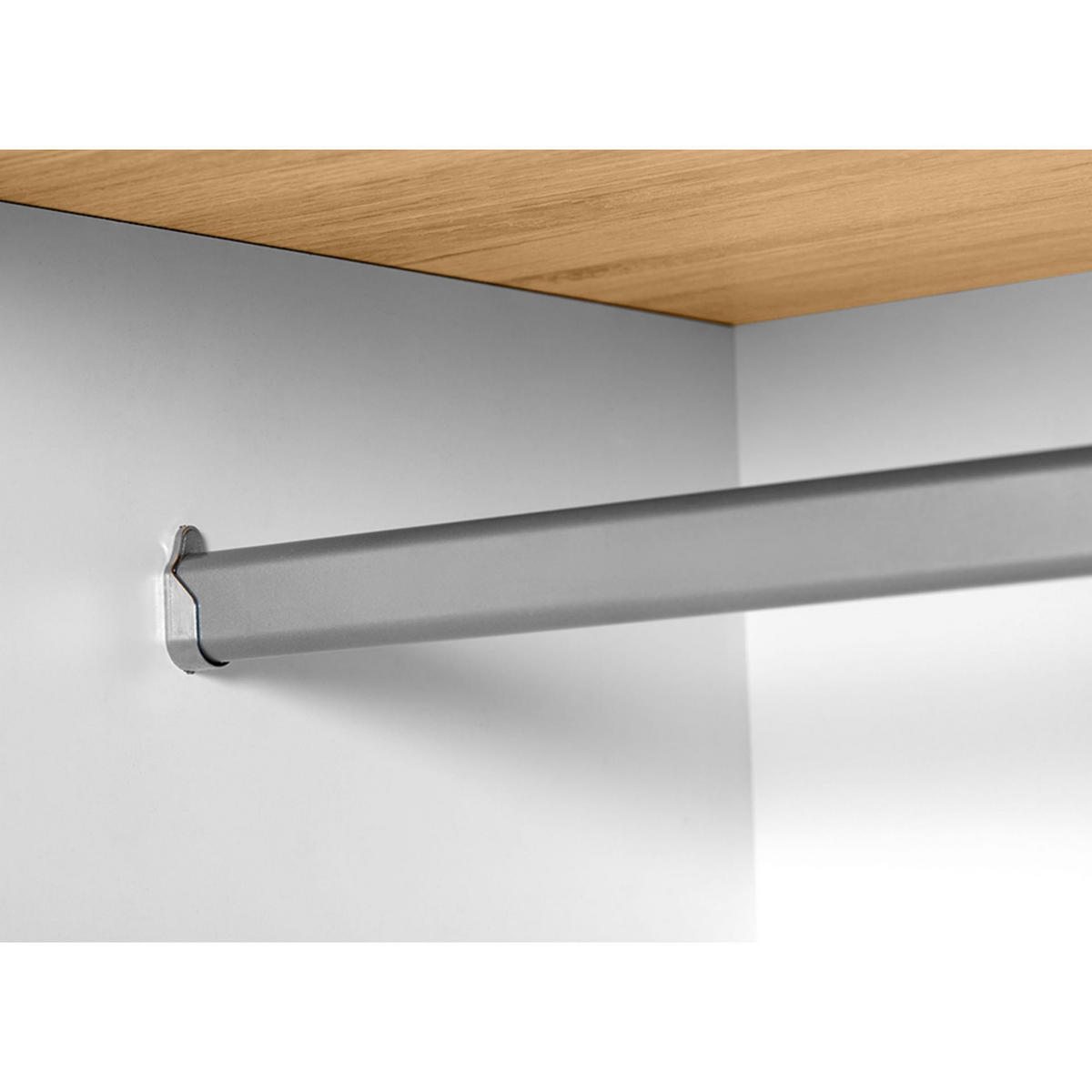 KLEIDERSCHRANK FRISK Skandinavischer Stil mit Schublade, weiß - Eichefarben/Weiß, Eichenholz/Holzwerkstoff (100/195/58cm) - KONSIMO®