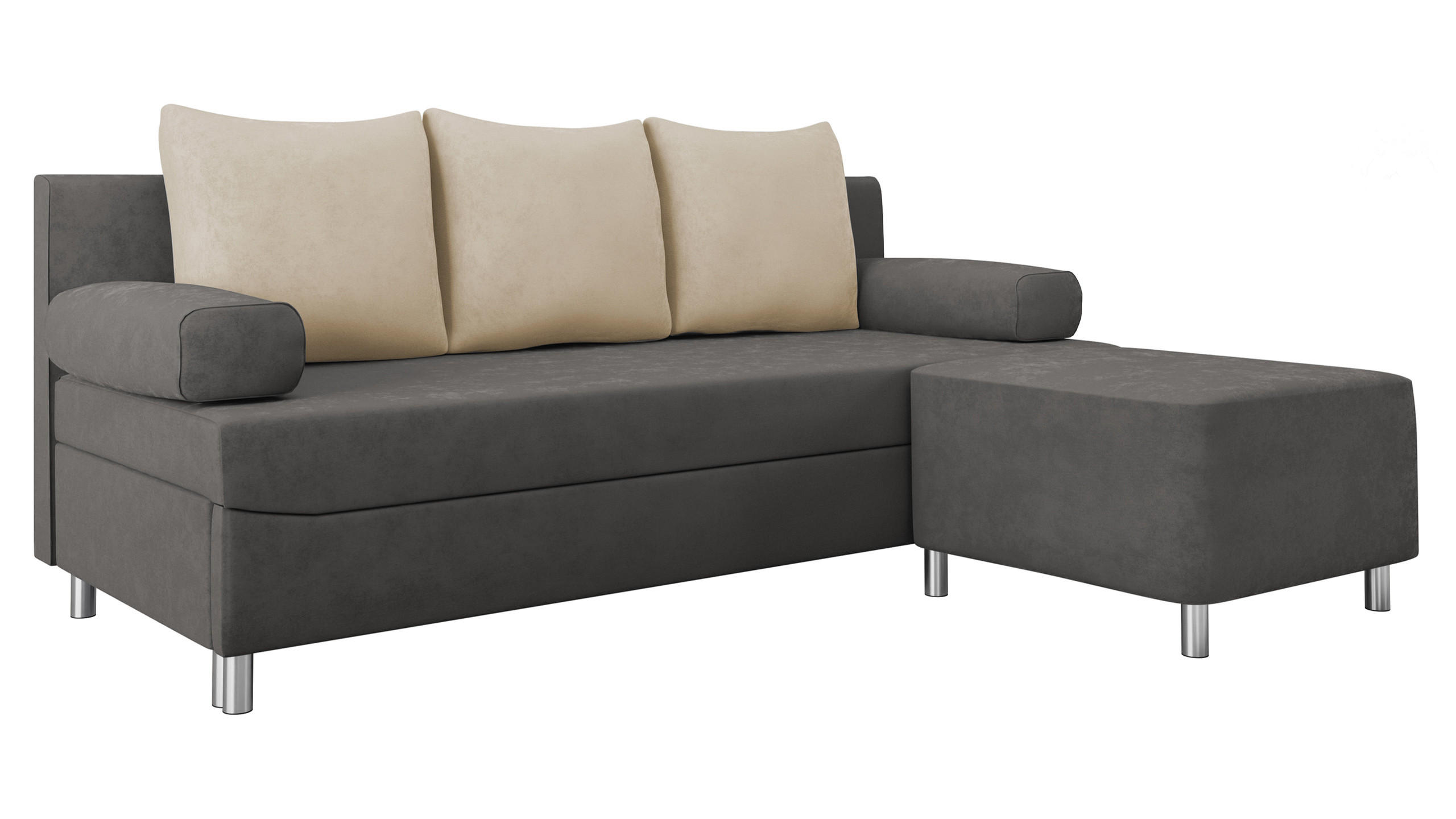Mirjan24 Schlafsofa Dunkelgrau 192x86x80 cm