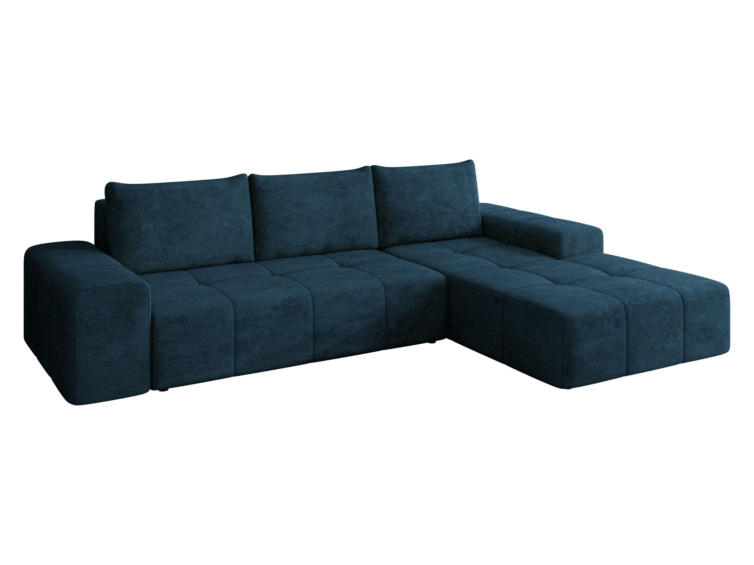 ECKSCHLAFSOFA Tonseo L, Seite: Rechts - Schwarz/Dunkelblau, Holz/Kunststoff (275/173cm) - MIRJAN24