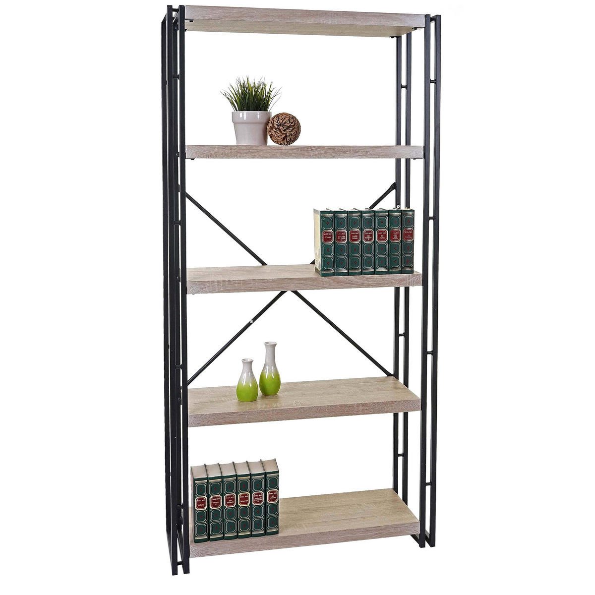 BÜCHERREGAL Beige - Beige, Holzwerkstoff (80/165/30cm) - MCW