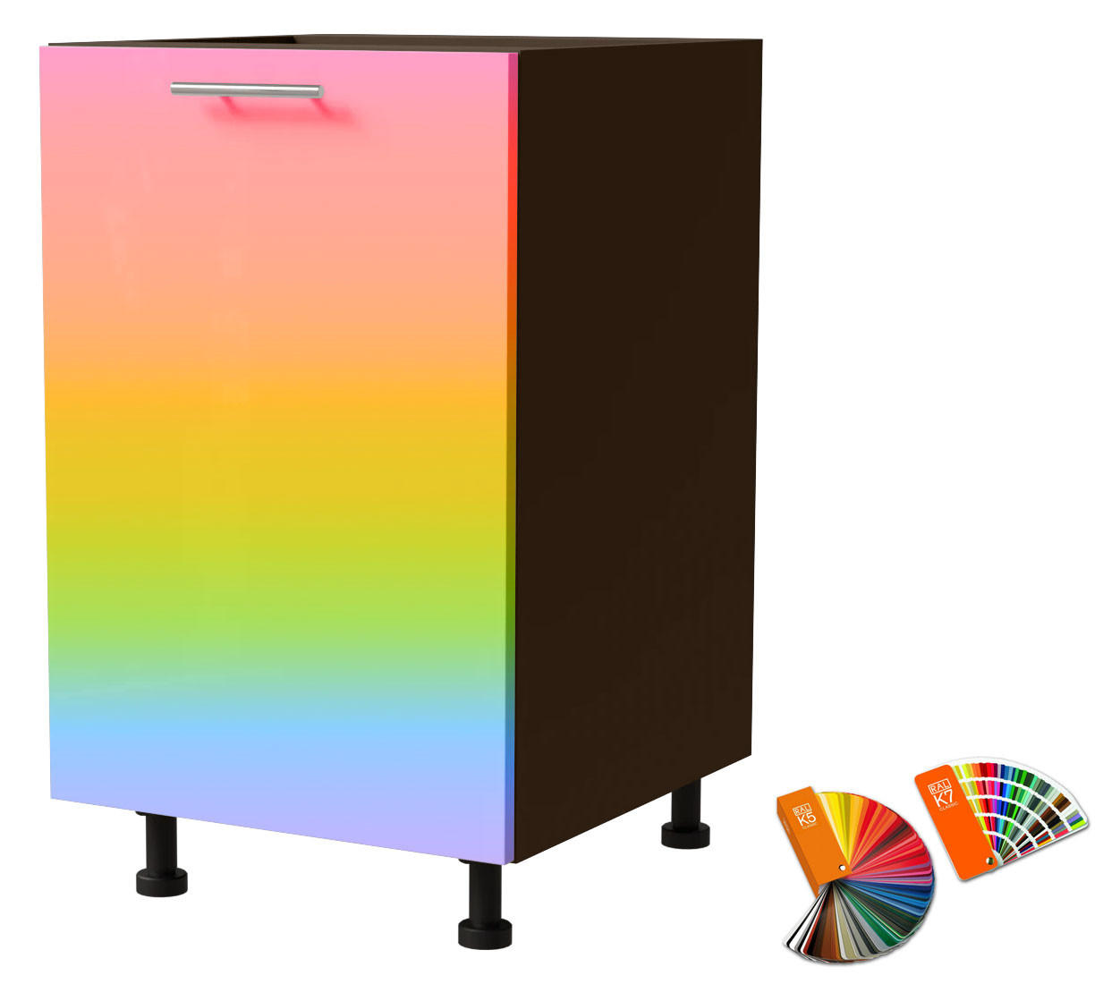 UNTERSCHRANK Brerra D1D/50 50 / 50 / 82 cm - Dunkelgrau/Multicolor, Holz/Holzwerkstoff (50/82/50cm) - Feldmann-Wohnen