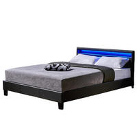 LED BETT ASTRO - Dunkelgrau, 180 x 200 cm - Dunkelgrau, Kunststoff - Home Deluxe