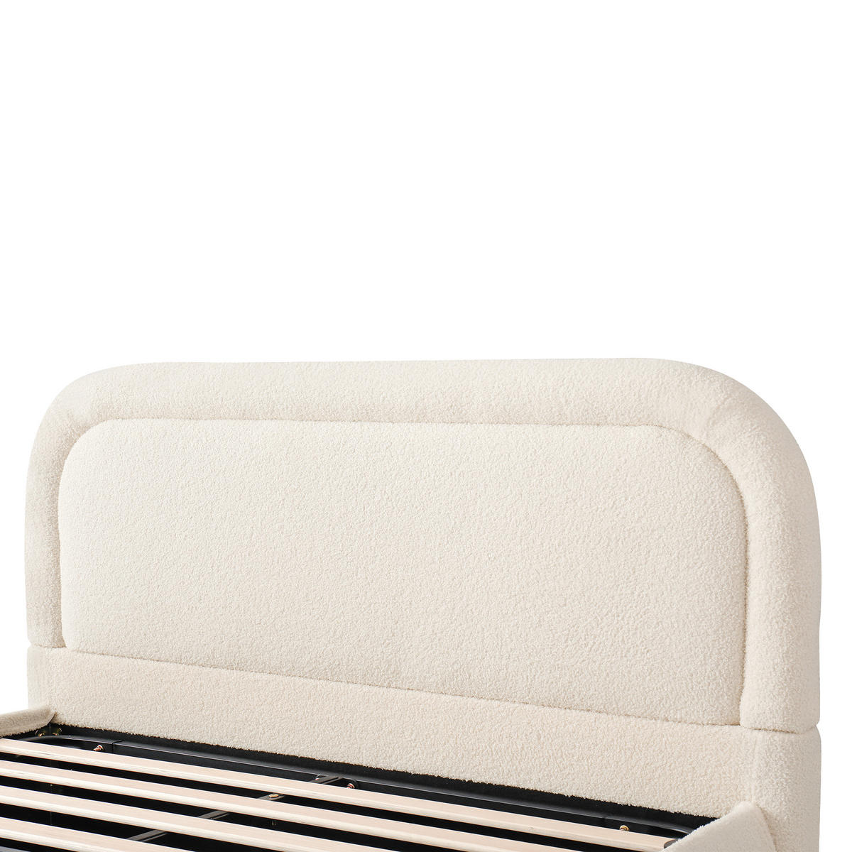 POLSTERBETT 140/190 cm in Beige Bouclé mit Bettkasten - Beige, Holzwerkstoff/Textil (140/190cm) - WISHDOR