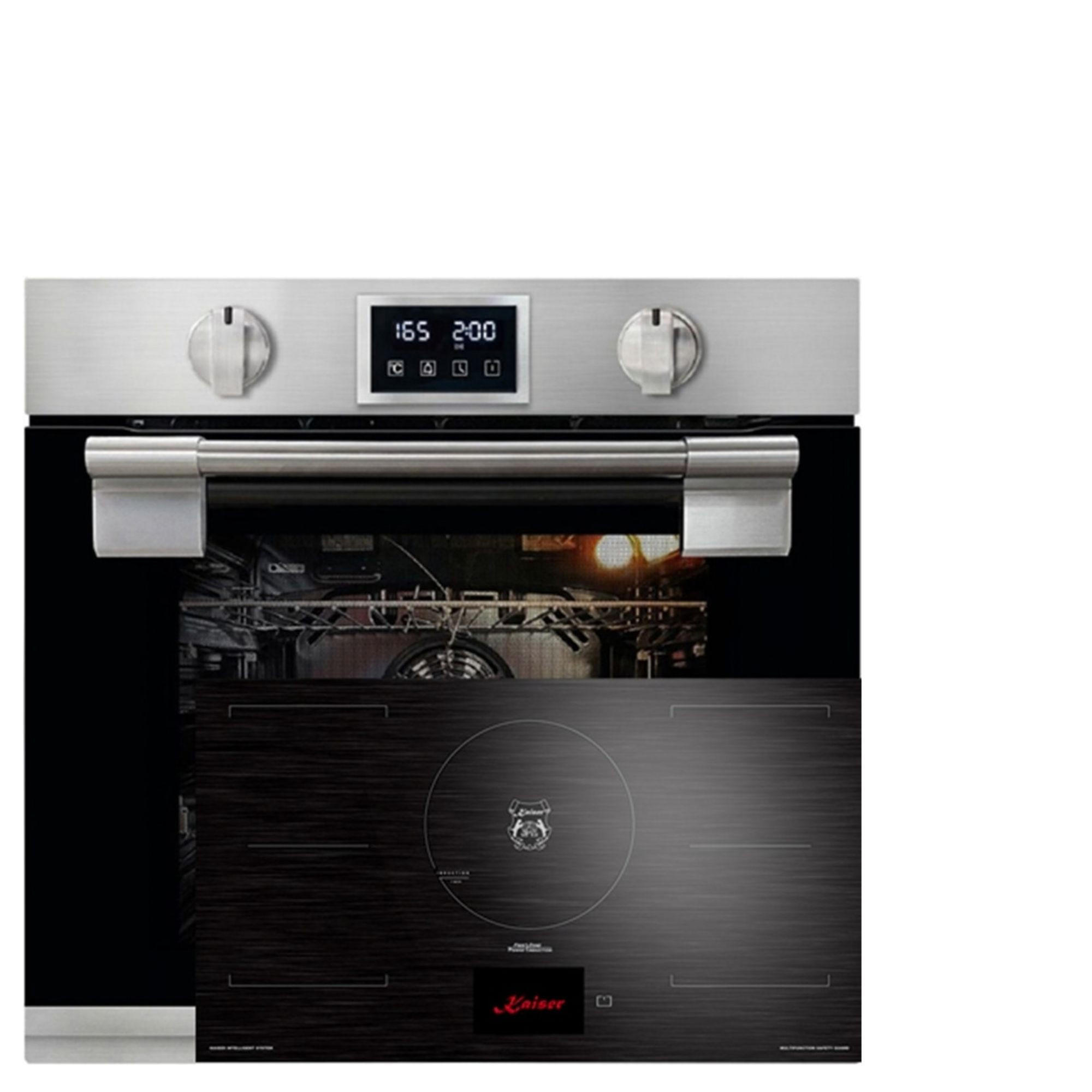 EINBAU-BACKOFEN 60 cm EH 6337+KCT 9140 FI Induktionskochfeld 90 cm - Silberfarben, Metall (59.4/59.4/55.6cm) - Kaiser Küchengeräte