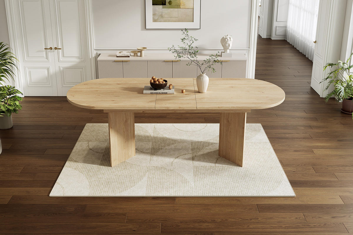 AUSZIEHTISCH Eichefarben 140-180/90/75 cm - Eichefarben, Holz (90/180/75cm) - PANGIVO