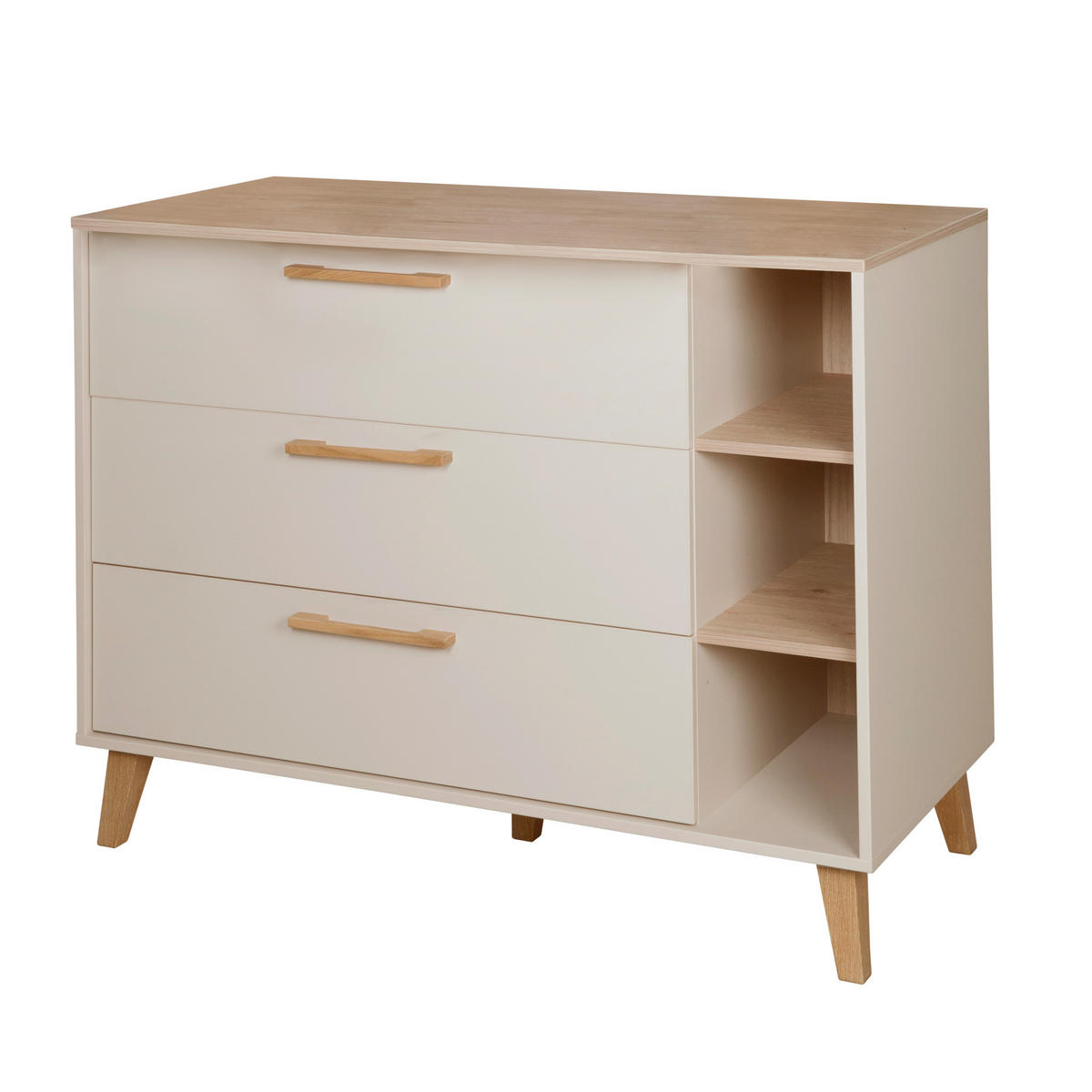 WICKELKOMMODE breit inkl. Wickelansatz Jil - Kastanienfarben/Kaschmir, Holz/Holzwerkstoff (117/103/78cm) - Roba