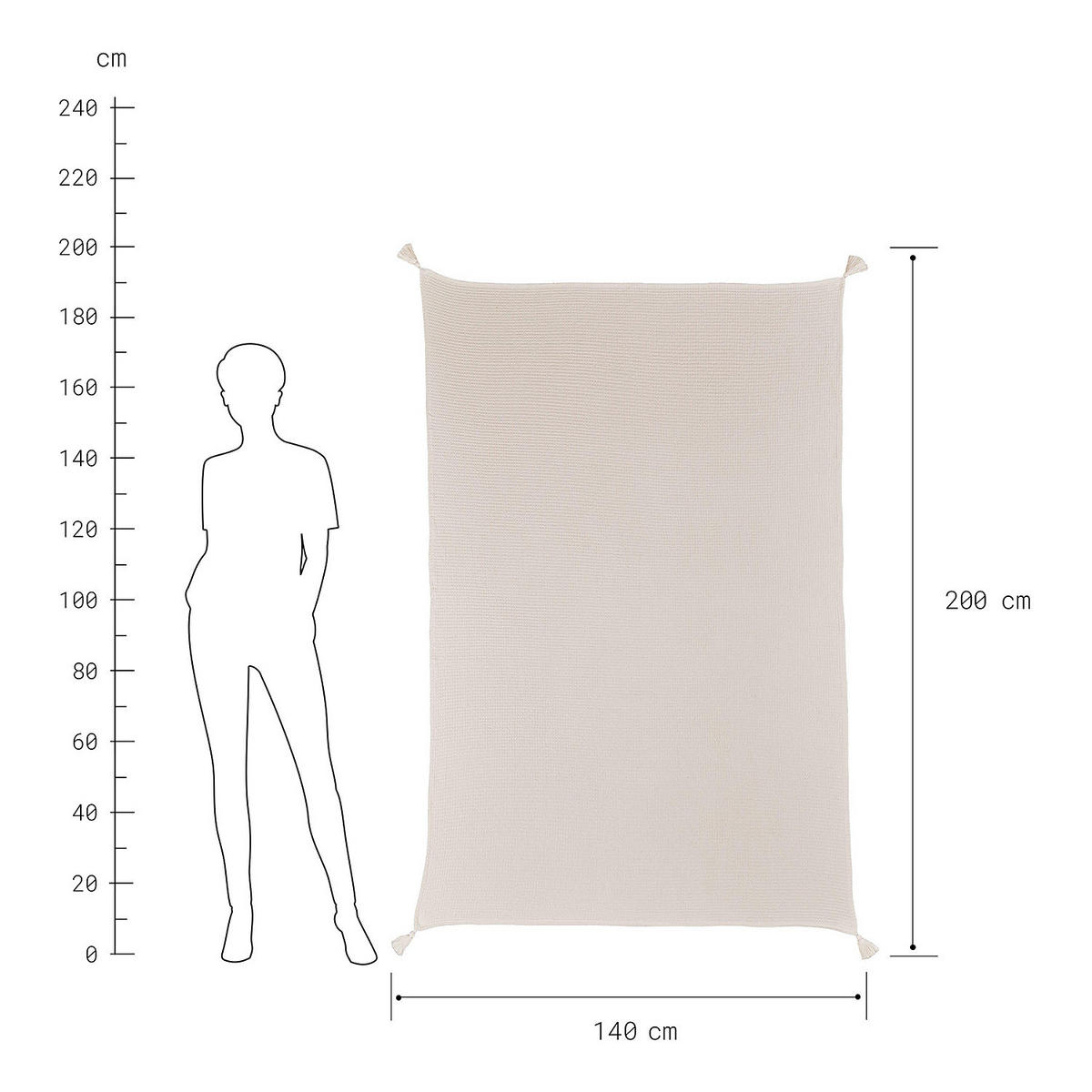 TAGESDECKE Honey Comb - Beige, Textil (140/200cm) - Butlers