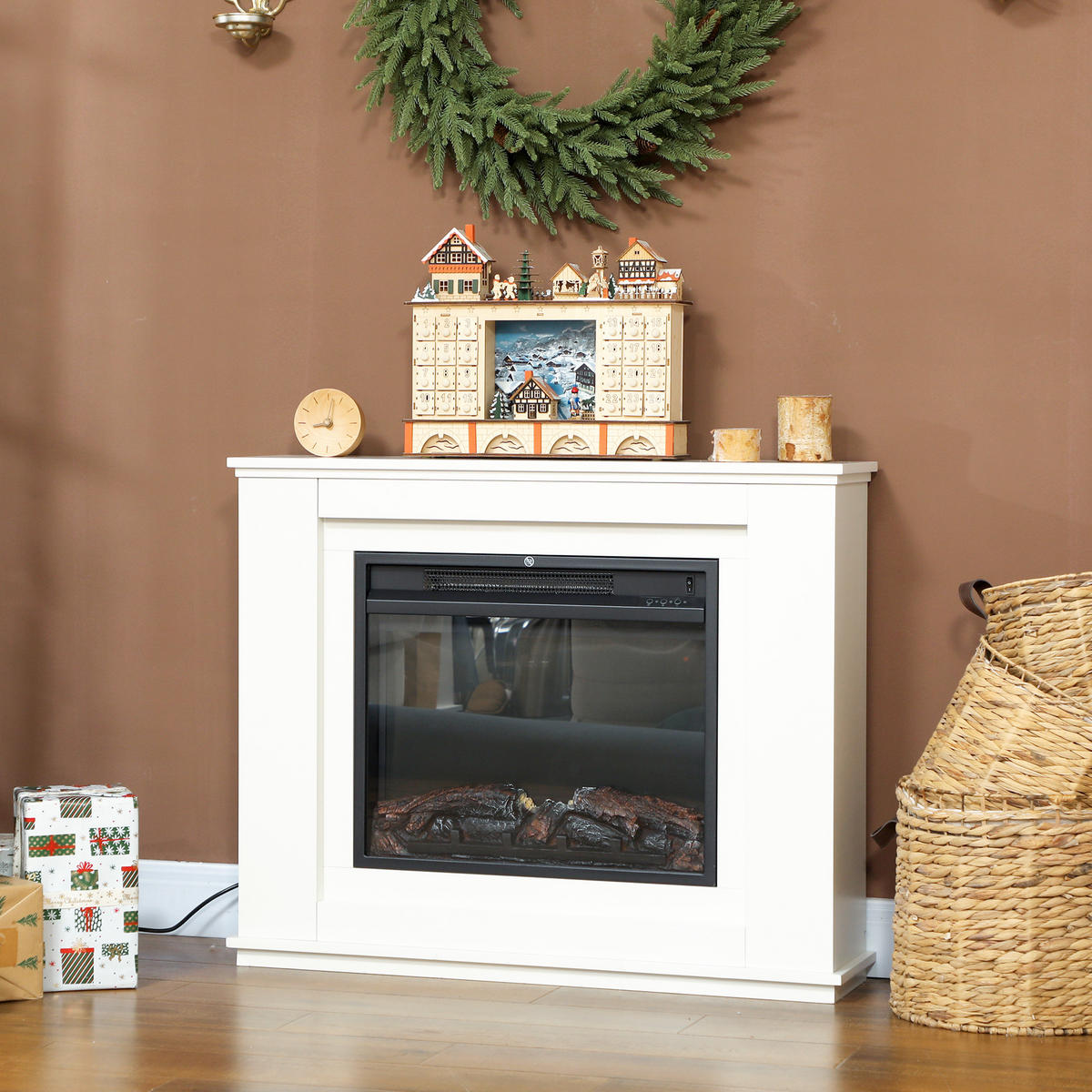 ELEKTROKAMIN MDF Stahl Weiß - Weiß, Holzwerkstoff (25/80/98cm) - HOMCOM