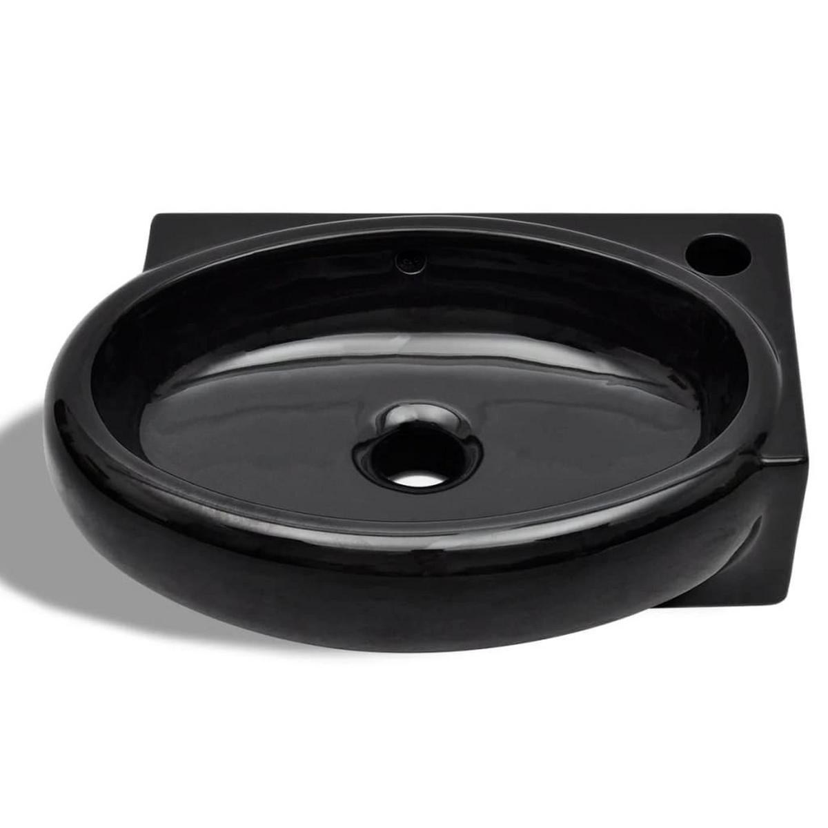 WASCHBECKEN Kretz 41/28/12.5 cm - Schwarz, Keramik (41/12.5/28cm) - Nettlife