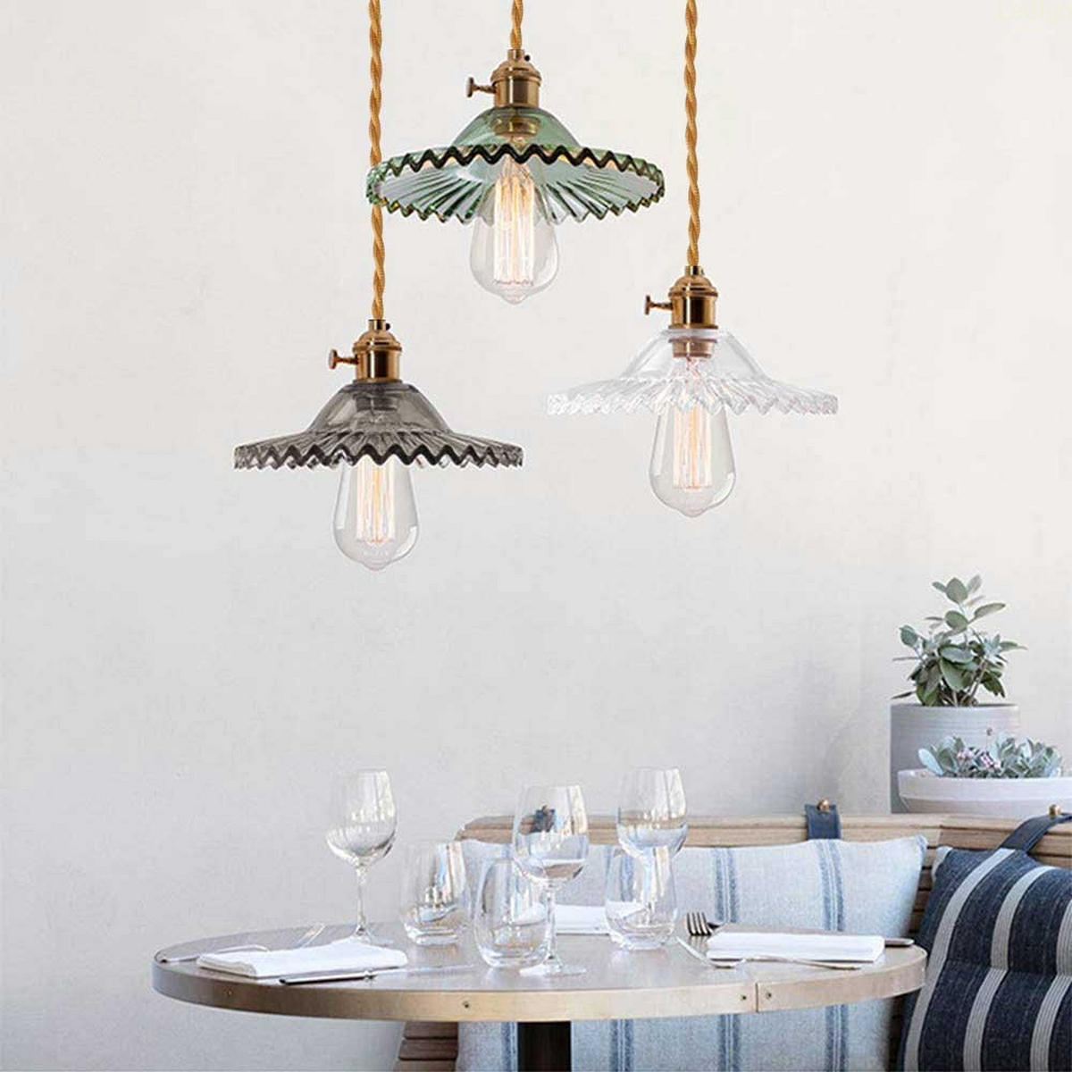 PENDELLEUCHTE Paris - Transparent/Goldfarben, Glas/Metall (22/22/100cm) - kiki design
