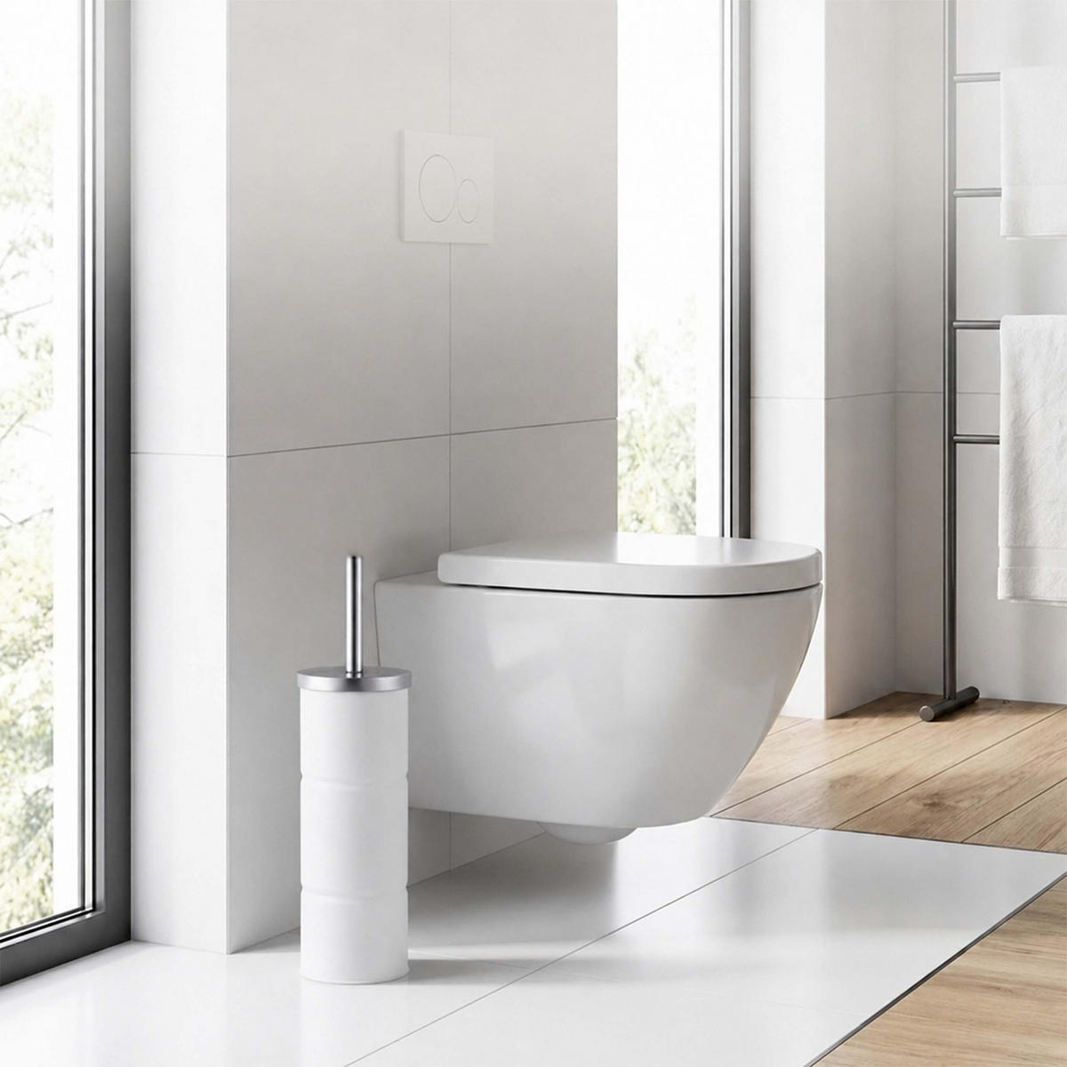 WC-BÜRSTE - Weiß, Kunststoff/Metall (9.5/38/9.5cm) - Relaxdays
