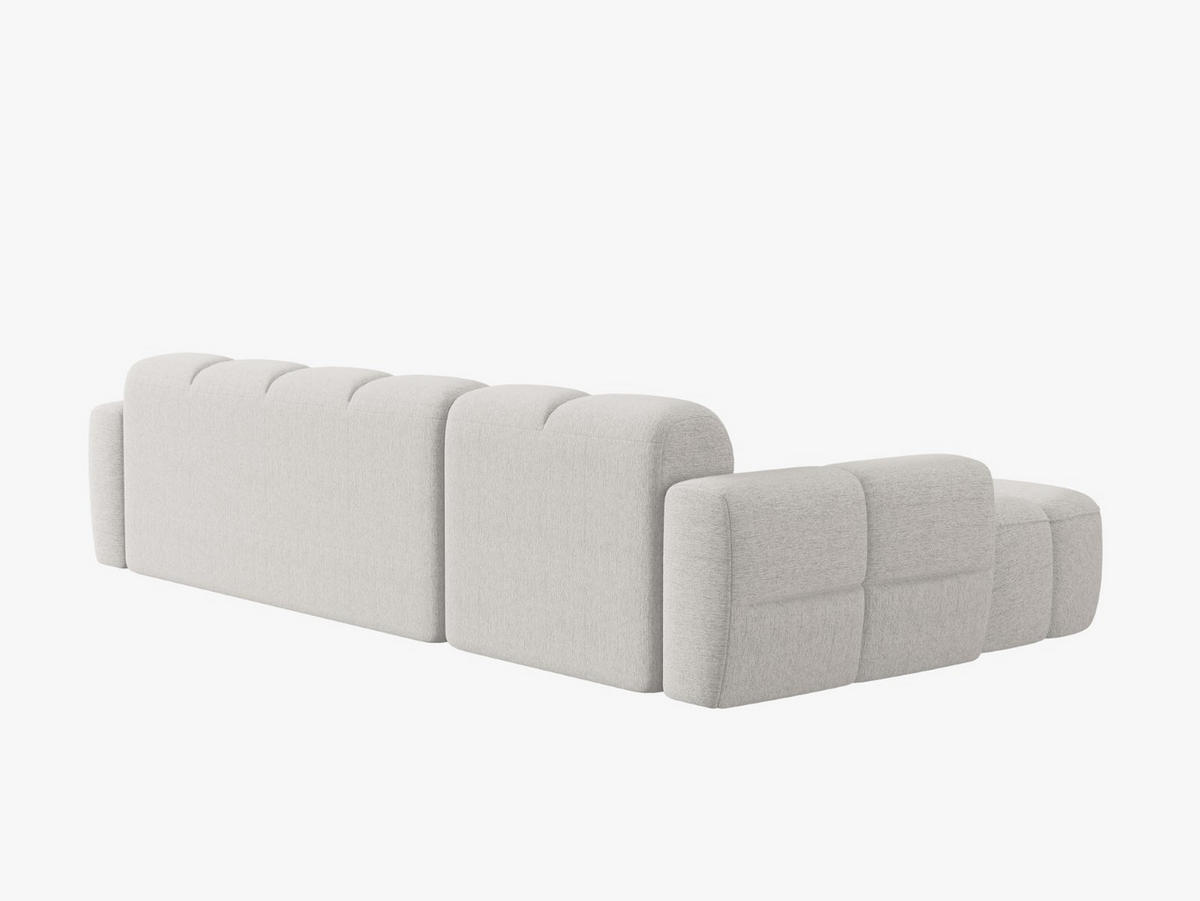 ECKSOFA links Lisa aus strukturiertem Stoff hellgrau 4 Sitzplätze - Hellgrau, Textil (170/310cm) - Micadoni