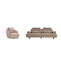 SITZGARNITUR Sandy Stellvariante:3+1 - Beige, Holz/Textil (230/90/100cm) - Villa Möbel