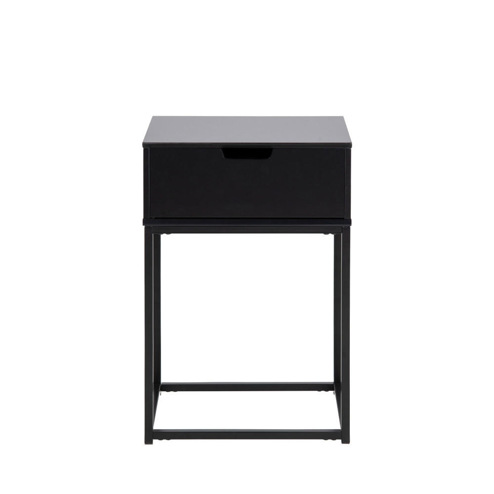NACHTTISCH mit 1 Schublade aus Holz - ESPEJITO - Schwarz - Schwarz, Holz (40/62/30cm) - Drawer