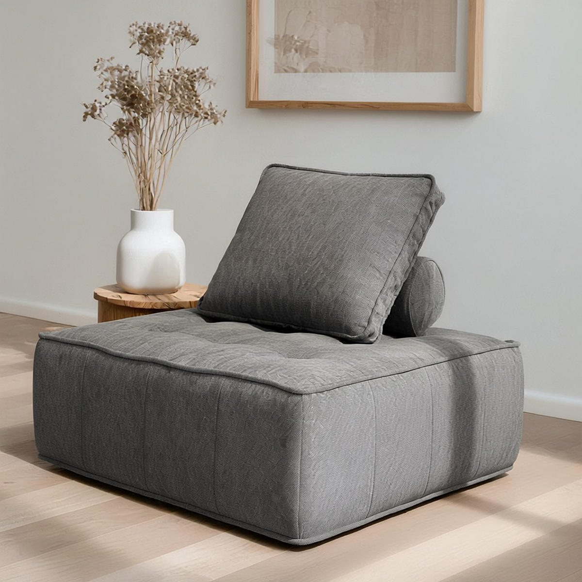 SESSEL Zen Grau 1-Sitzer - Grau, Textil (100/75/100cm) - COCO Living