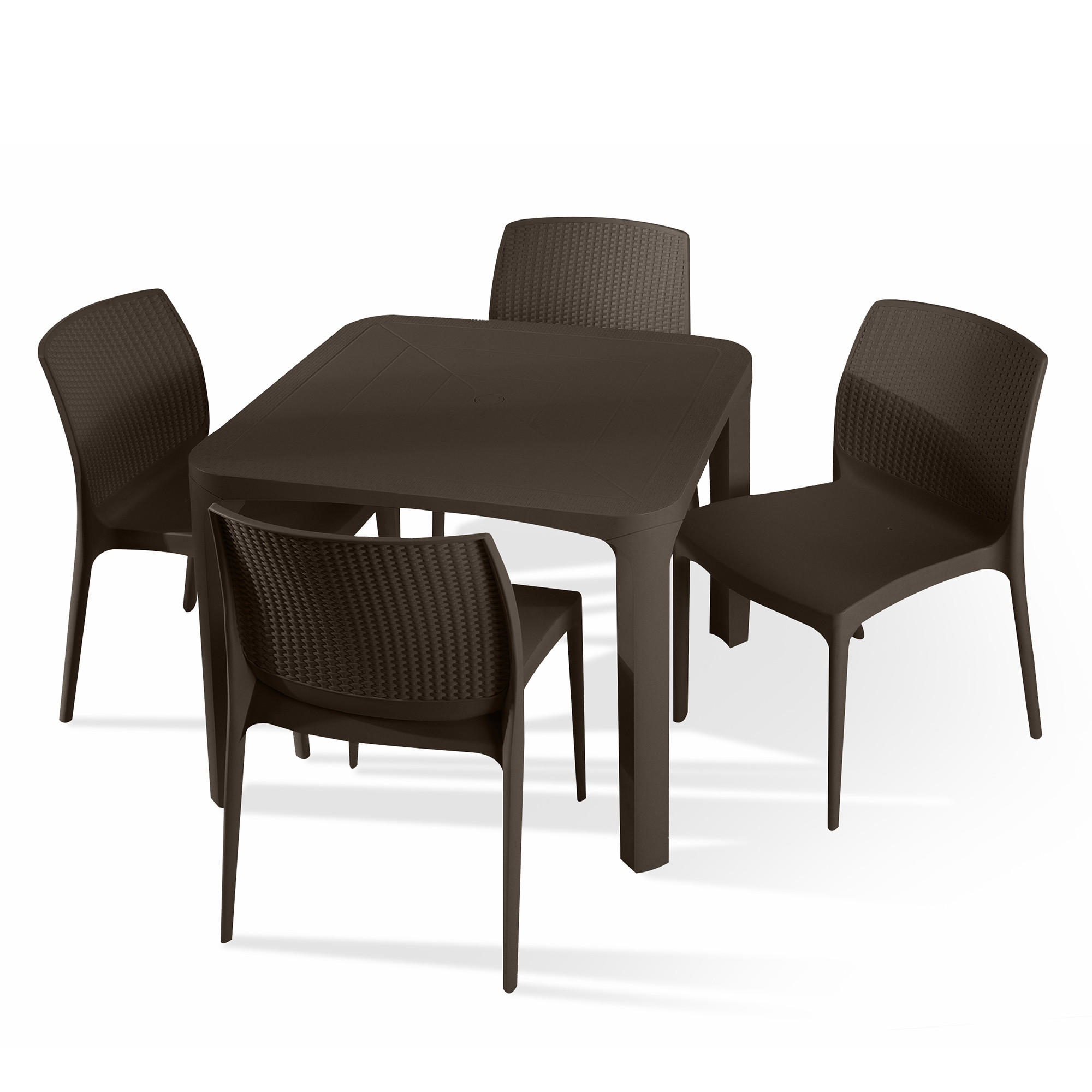 GARTENMÖBEL-SET LEOPSI, RANTU 5-tlg, Braun - Braun, Kunststoff - KONSIMO®