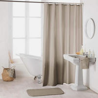 DUSCHVORHANG Polyester weich wasserdicht mit Haken Badezimmer - Grau, Kunststoff (180/180cm) - MCBOSON