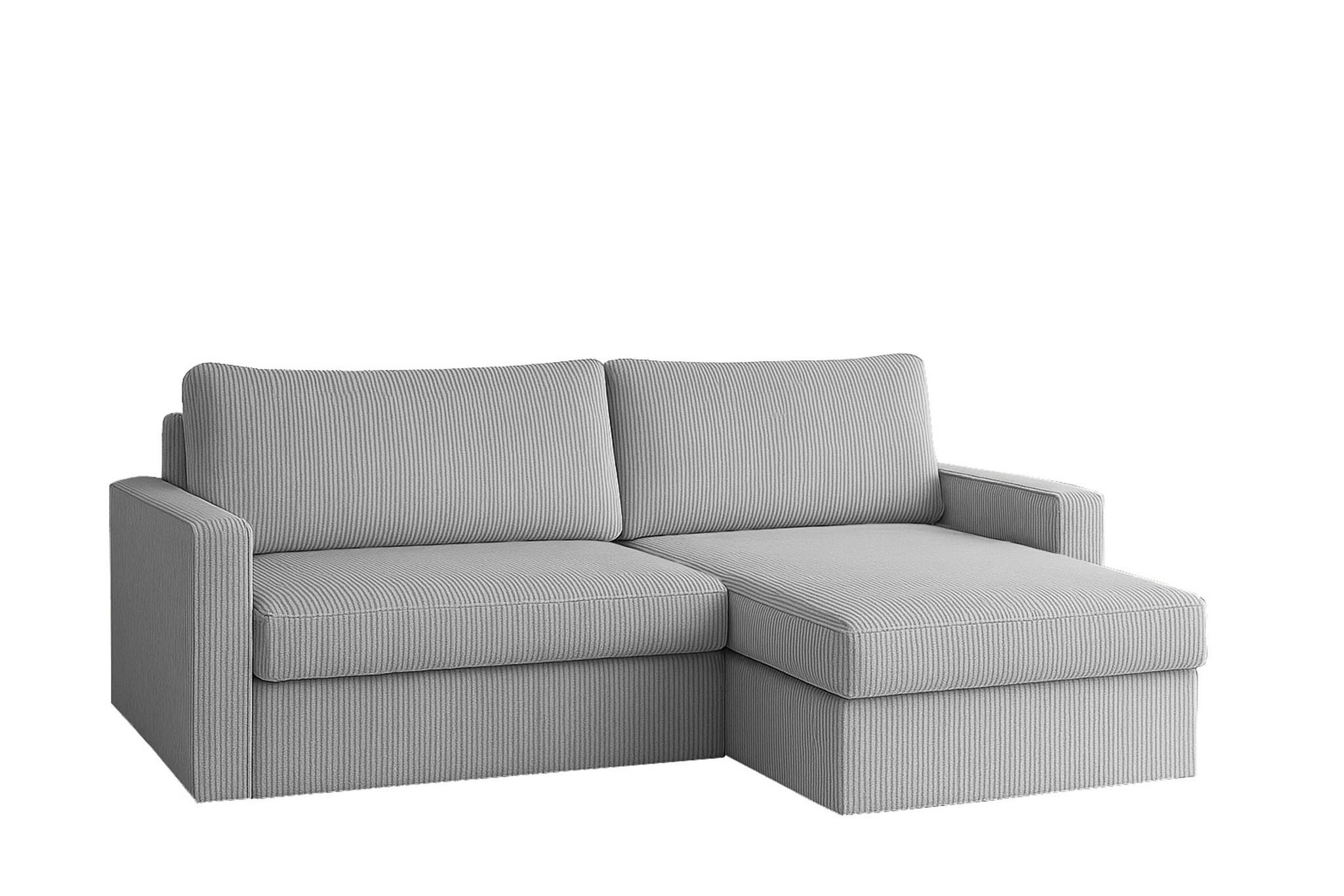 ECKSOFA Bendik In Poso - Hellgrau, Holzwerkstoff/Textil (224/140cm) - Fun Möbel