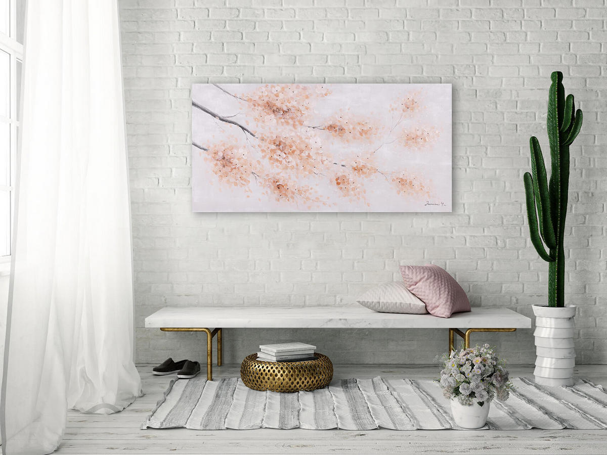 ACRYLBILD HANDGEMALT 120/60 cm - Pink, Holz/Textil (120/60cm) - KUNSTLOFT